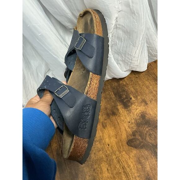 Birkenstock Birki’s Navy Blue Perforated Freeport Birko-Flor Sandal SZ 9 90's - Picture 5 of 9